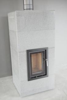 Wood stove Hector Air "S" in a volcanic stone building 1